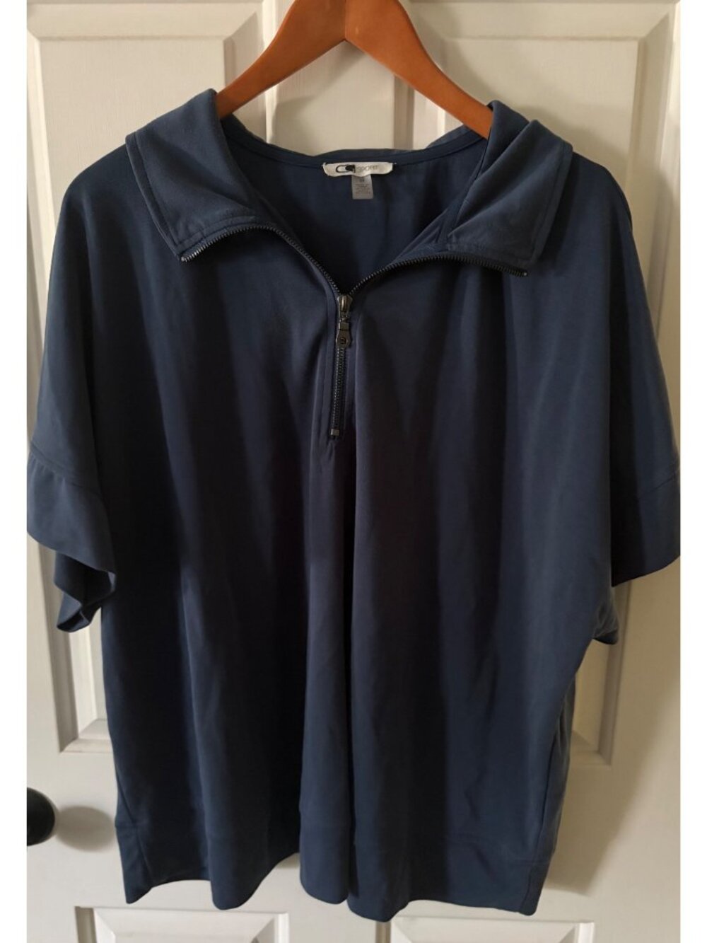 Women's Size 2X Navy Callaway Golf Sport Outerwear Quarter-zip Short Sleeve Pull